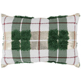Plaid Texture Lumbar Pillow, Green-Accessories-High Fashion Home