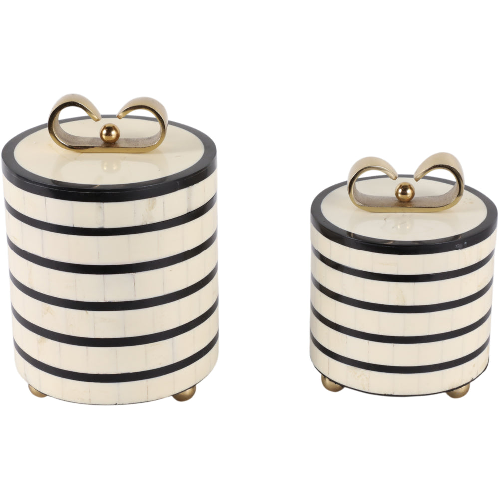 Platted Boxes, Black and White, Set of 2-Accessories-High Fashion Home