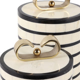 Platted Boxes, Black and White, Set of 2-Accessories-High Fashion Home
