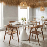 Plinn Dining Table, Light Beige-Furniture - Dining-High Fashion Home