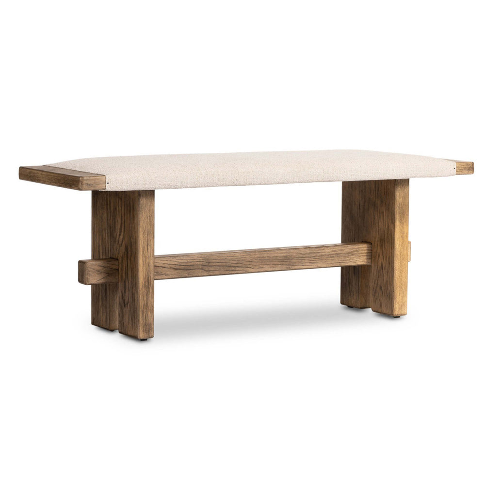 Poe Bench, Hampton Cream by Four Hands-Furniture - Chair-High Fashion Home