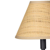 Polly Double Arm Table Lamp, Black/Rattan-Lighting-High Fashion Home