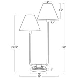 Polly Double Arm Table Lamp, Black/Rattan-Lighting-High Fashion Home