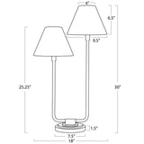 Polly Double Arm Table Lamp, Natural Brass/Rattan-Lighting-High Fashion Home