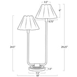 Polly Double Arm Table Lamp, Natural Brass/White-Lighting-High Fashion Home