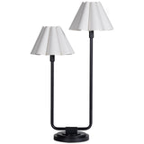 Polly Double Arm Table Lamp, Oil Rubbed Bronze/White-Lighting-High Fashion Home
