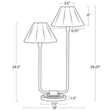 Polly Double Arm Table Lamp, Oil Rubbed Bronze/White-Lighting-High Fashion Home