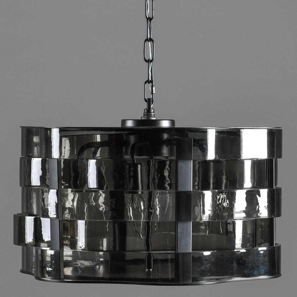 Poppy Wide Chandelier, Smoke Grey-Lighting-High Fashion Home