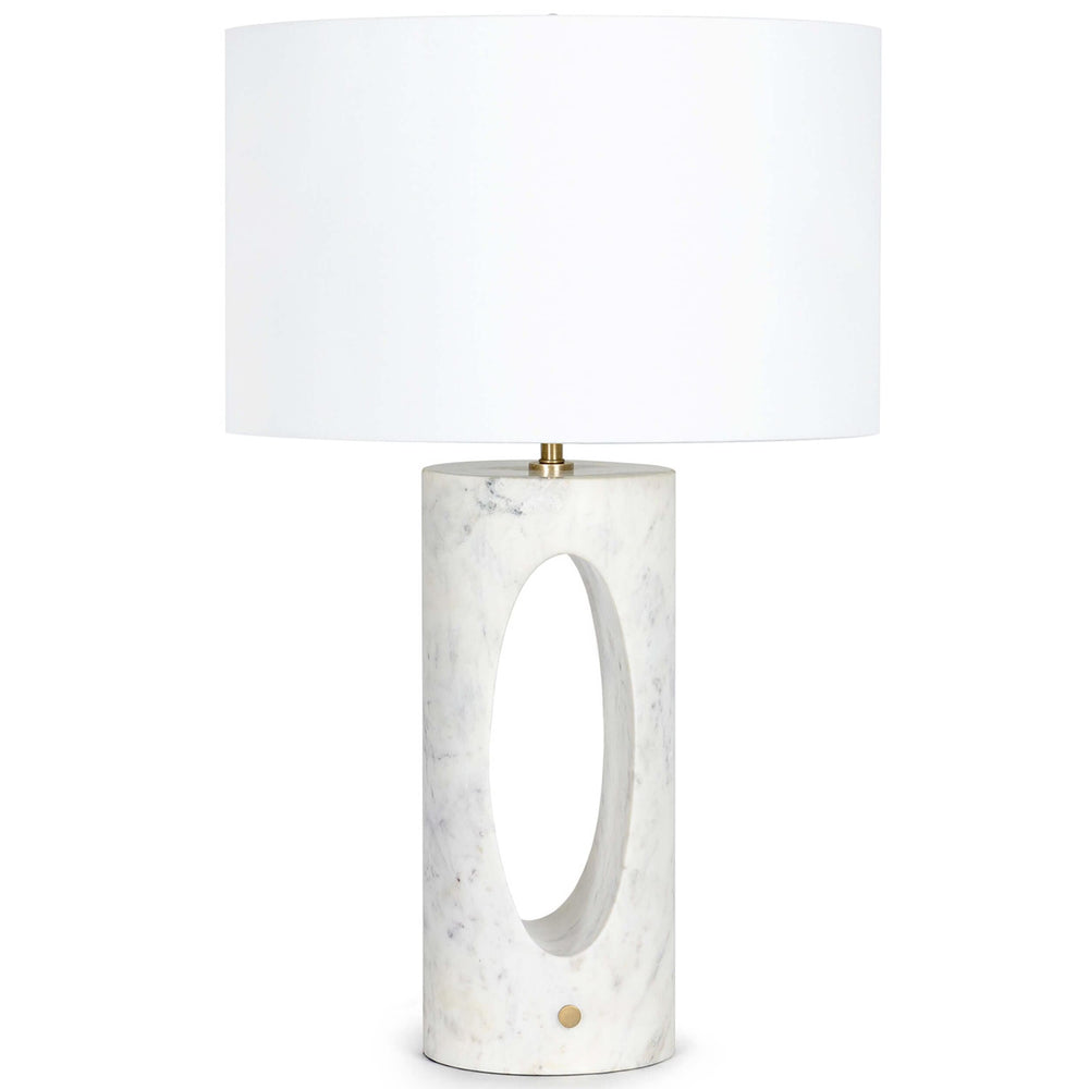 Portia Marble Table Lamp, White