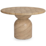 Portola Outdoor Round Dining Table, Beige-Furniture - Outdoor-High Fashion Home