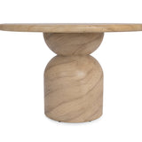 Portola Outdoor Round Dining Table, Beige-Furniture - Outdoor-High Fashion Home