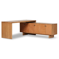 Posada L-Shaped Desk, Amber-Furniture - Office-High Fashion Home