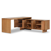 Posada L-Shaped Desk, Amber-Furniture - Office-High Fashion Home