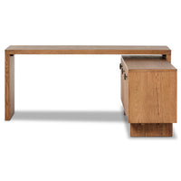 Posada L-Shaped Desk, Amber-Furniture - Office-High Fashion Home