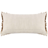 Pottery Leather Lumbar Pillow, Chestnut/Natural-Accessories-High Fashion Home
