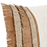 Pottery Leather Lumbar Pillow, Chestnut/Natural-Accessories-High Fashion Home