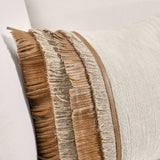Pottery Leather Lumbar Pillow, Chestnut/Natural-Accessories-High Fashion Home