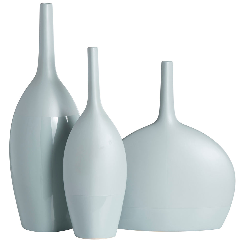 Powder Springs Vases, Blue, Set of 3-Accessories-High Fashion Home
