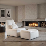 Preda Chair and Ottoman, Ivory