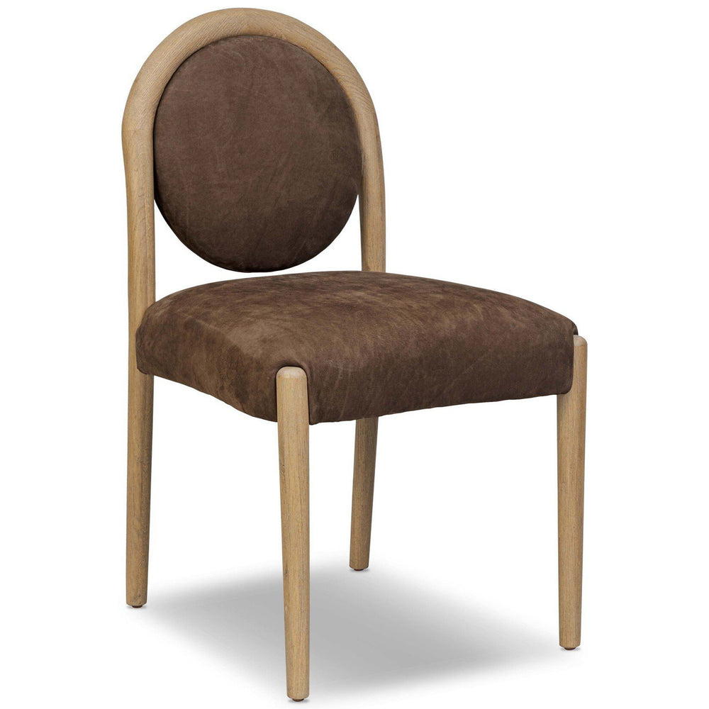 Prentiss Leather Dining Chair, Nubuck Cigar, Set of 2 by Four Hands-Furniture - Dining-High Fashion Home