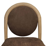 Prentiss Leather Dining Chair, Nubuck Cigar, Set of 2 by Four Hands-Furniture - Dining-High Fashion Home