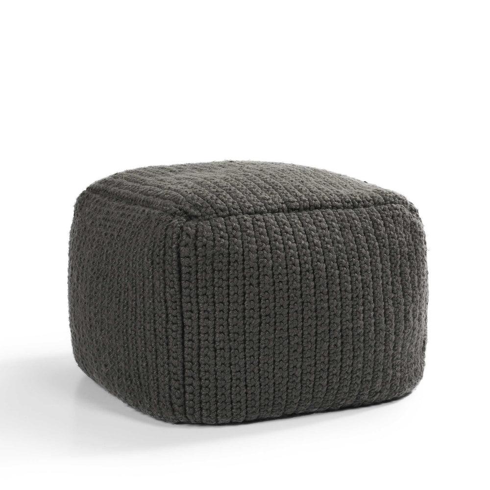 Prism Pouf, Dark Gray-Furniture - Chairs-High Fashion Home