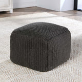 Prism Pouf, Dark Gray-Furniture - Chairs-High Fashion Home