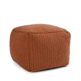 Prism Pouf, Terra Cotta-Furniture - Chairs-High Fashion Home