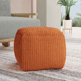 Prism Pouf, Terra Cotta-Furniture - Chairs-High Fashion Home