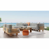 Prism Pouf, Terra Cotta-Furniture - Chairs-High Fashion Home