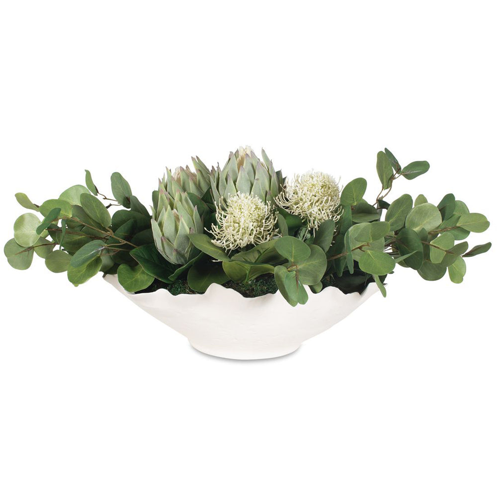 Protea Blooms Centerpiece, Off-White-Accessories-High Fashion Home