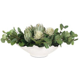Protea Blooms Centerpiece, Off-White-Accessories-High Fashion Home