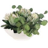 Protea Blooms Centerpiece, Off-White-Accessories-High Fashion Home