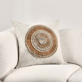Pueblo Leather Pillow, Chestnut/Natural-Accessories-High Fashion Home
