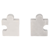 Puzzle Piece Bookends, White-Accessories-High Fashion Home