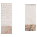 Pyramid Bookends, White/Onyx-Accessories-High Fashion Home