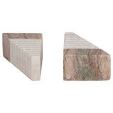 Pyramid Bookends, White/Onyx-Accessories-High Fashion Home