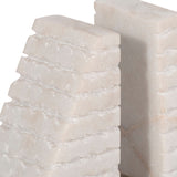 Pyramid Bookends, White/Onyx-Accessories-High Fashion Home