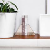 Pyramid Bookends, White/Onyx-Accessories-High Fashion Home