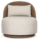 Quaid Outdoor Swivel Chair, Alessi Buff/Woven by Four Hands-Furniture - Chair-High Fashion Home