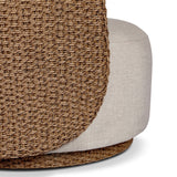 Quaid Outdoor Swivel Chair, Alessi Buff/Woven by Four Hands-Furniture - Chair-High Fashion Home