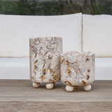 Quarried Stone Candleholders, Natural, Set of 2