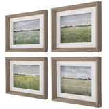 Quiet Meadows Framed Prints, Light White, S/4