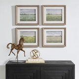 Quiet Meadows Framed Prints, Light White, S/4