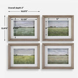 Quiet Meadows Framed Prints, Light White, S/4