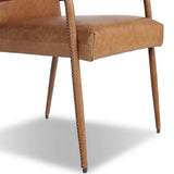 Quill Leather Dining Armchair, Chaps Saddle by Four Hands-Furniture - Dining-High Fashion Home