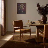 Quill Leather Dining Armchair, Chaps Saddle by Four Hands-Furniture - Dining-High Fashion Home