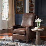 Rylea Leather Manual Push Back Recliner, Valencia Arroz