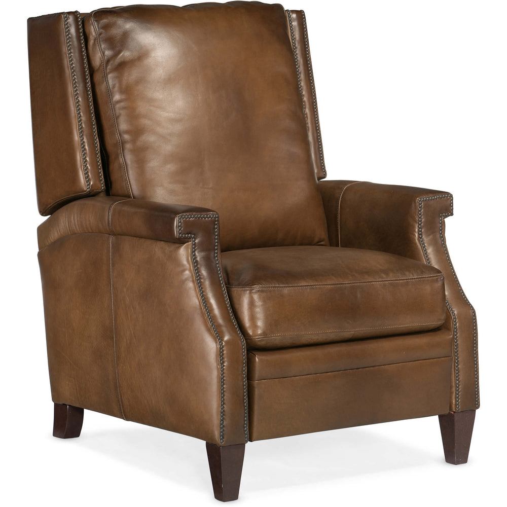 Collin Manual Push Back Leather Recliner, Checkmate Pawn-Furniture - Chairs-High Fashion Home
