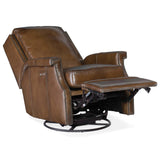 Collin Leather Power Swivel Glider Recliner, Checkmate Pawn-Furniture - Chairs-High Fashion Home